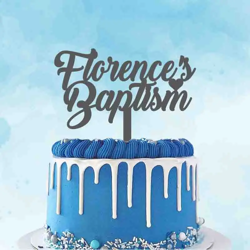 

Personalized Baptism Cake Topper Custom Name XXX's Baptism Topper For Kids Baptism Party Cake Decoration