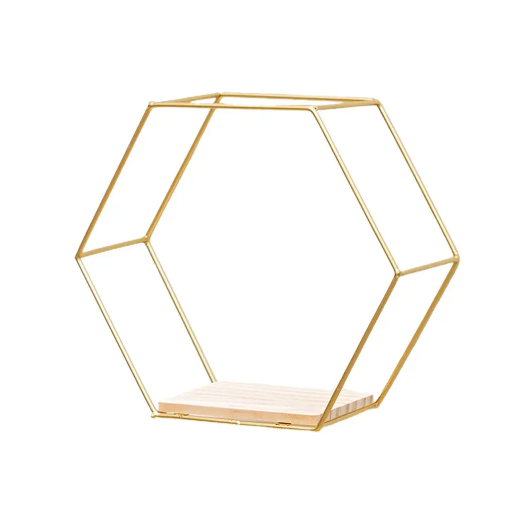

Hexagonal Iron Stand Small Pot Wall Shelving Holder Home Shelf Storage Holder Decorative Shelves Floating Shelves