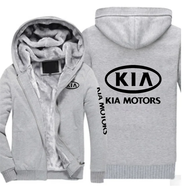 

Men Winter Kia Motors Car Logo Custom Hoodies Print Thicken Hoodie Coat Clothing Casual Sweatshirts Man long Sleeve Outerwear t