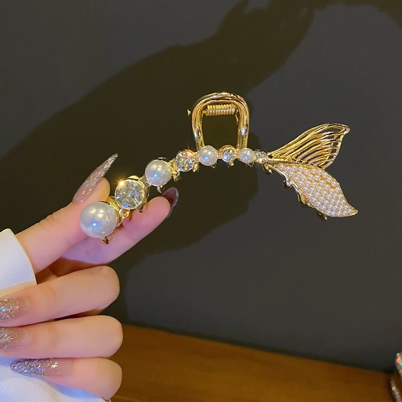 Женские модные большие заколки жемчужные Заколки металлические для волос женщин