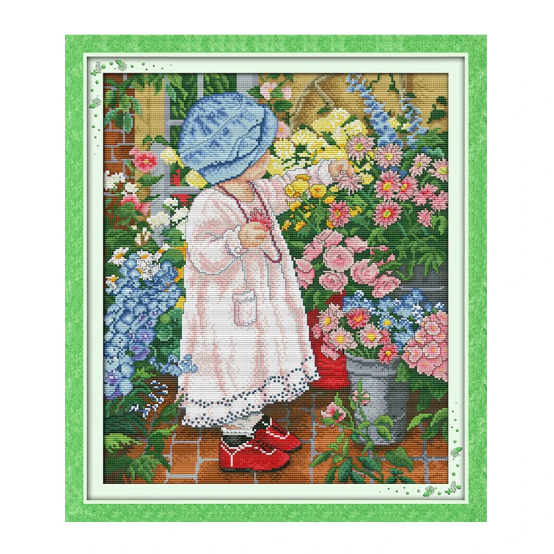 

Картина для вышивки с изображением девушки Joy Sunday DMC 11CT14CT, Набор для вышивки крестиком с подсчетом, набор для домашнего декора ручной работы