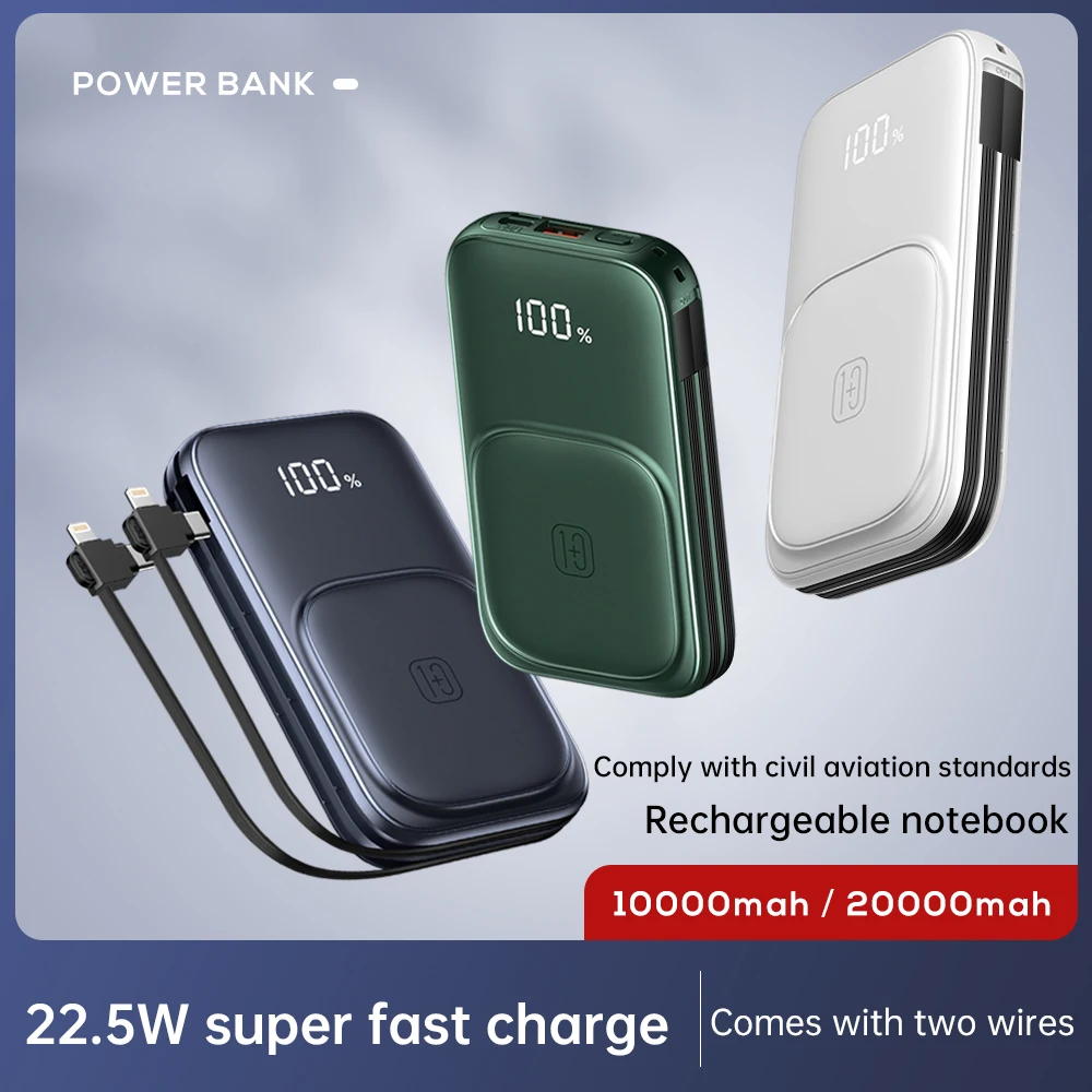 

20000mAh Magnetic Qi Wireless Charger Power Bank Built in Cable PD 20W/22.5W Fast Charging for iPhone 12 Huawei Xiaomi Powerbank