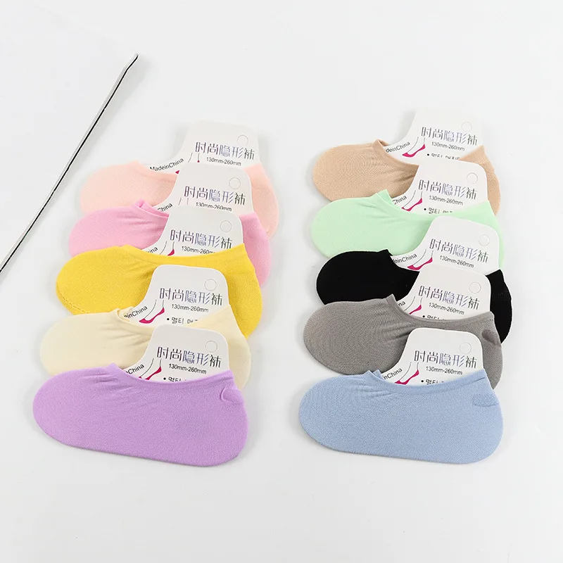 

10 Pairs Solid Color Women Boat Socks Invisible Girls Nylon Women Spring Summer Fashion Shallow Silicone Sock Slipper Korean