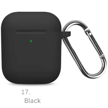 17 Black Жидкие силиконовые наушники корпус для AirPods анти-грязь APPLE airpods чехол розовый черный темно-синий желтый красный - Цвет: 17 Black