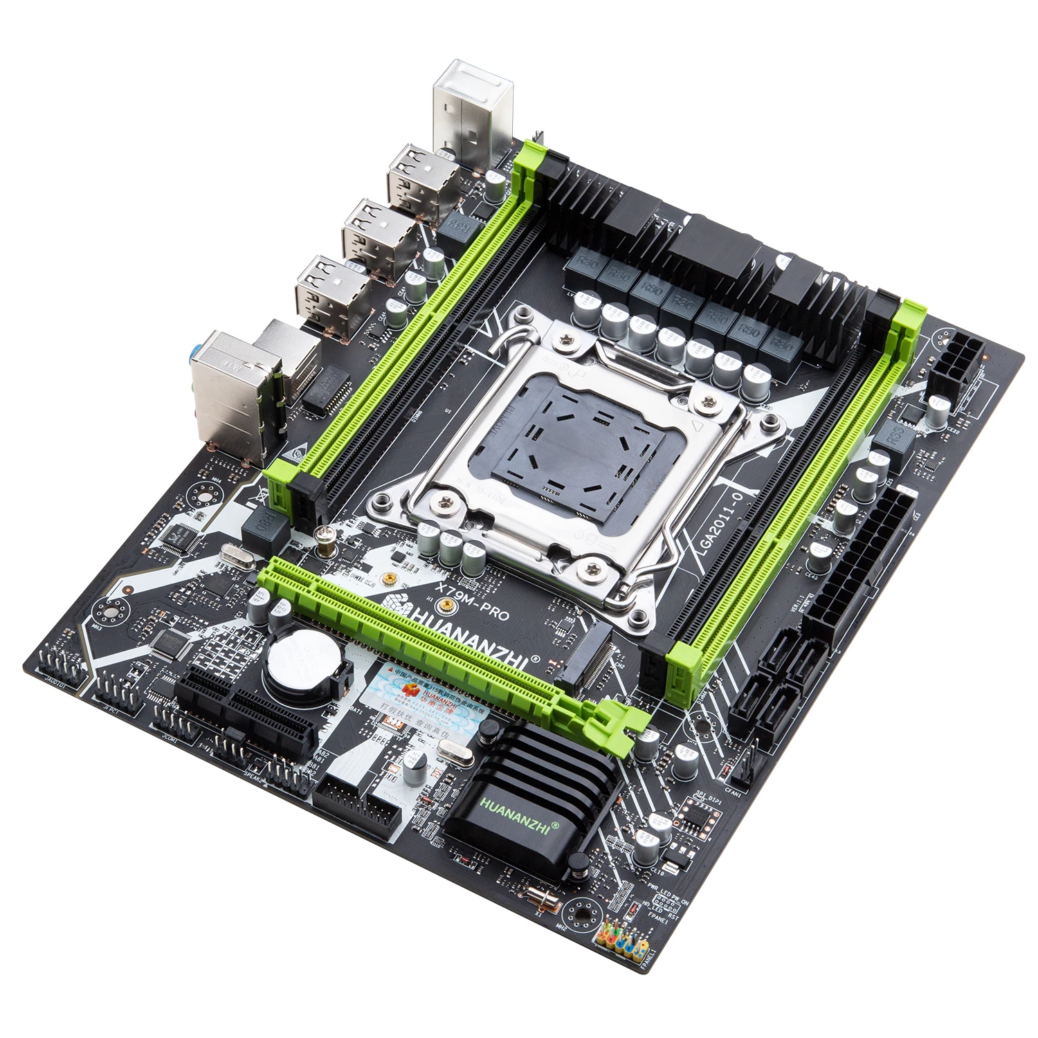 Материнская плата HUANANZHI X79 M PRO Intel LGA2011 XEON E5 2620 V2 память 4*8 ГБ DDR3 RECC поддерживает M.2 NVME
