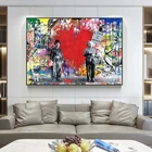 Бэнкси искусства Love is ответ холст художественные плакаты и принты поп-стиле протестного уличного искусства, декоративные картины для современного дома стены без рамки