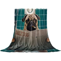 sweet home fleece throw blanket full size pug dog sits on the toilet reading newspaper lightweight flannel blankets for couch