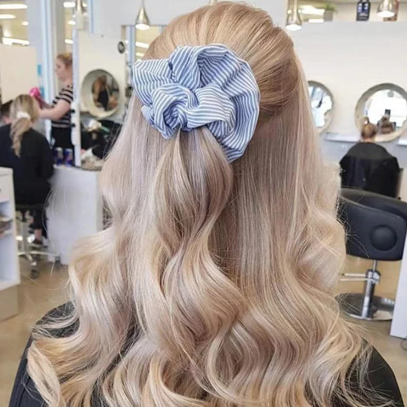 Новинка 2021 женские резинки для волос эластичные Однотонные в полоску девочек
