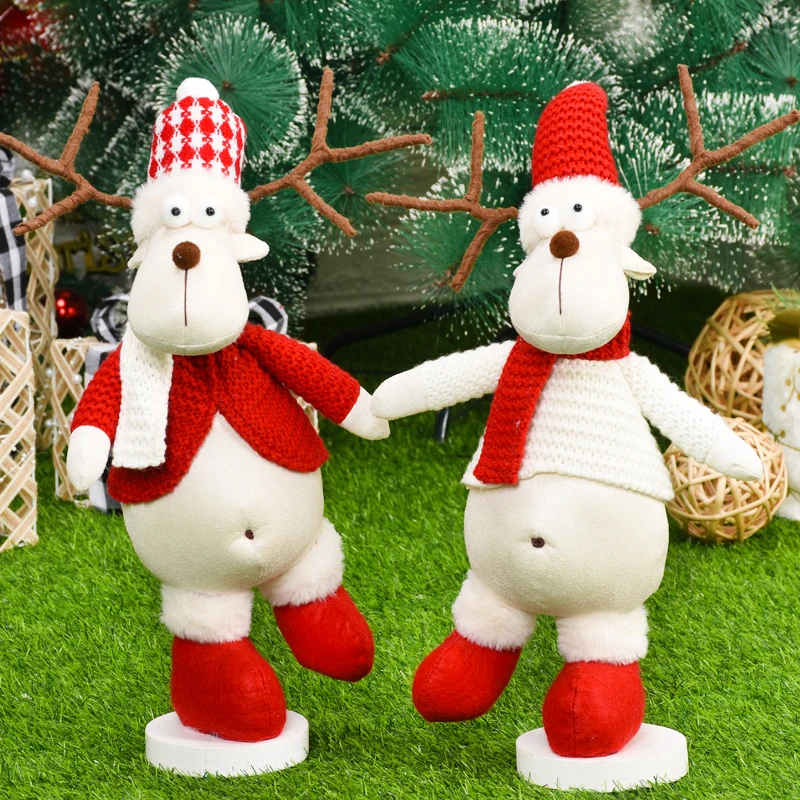 

Декоративная Новогодняя елка, олень, снеговик, Дед Мороз, стоящая кукла, украшение для дома на Рождество