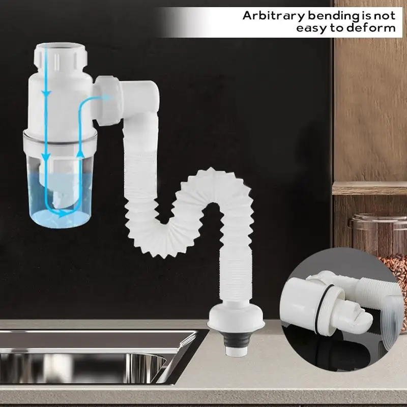 

Новинка, дезодорирующая труба для слива в канализационную трубу, гибкая раковина для ванной комнаты, сливная труба для раковины S66