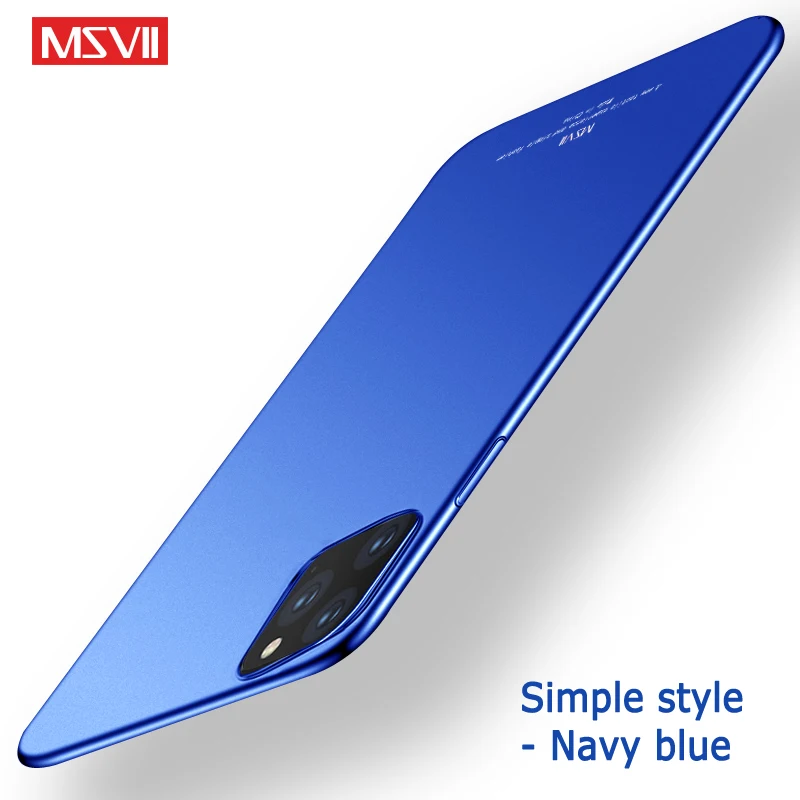 Simple Navy blue Для iPhone 11 Pro Max чехол MSVII матовый чехол для Apple iPhone X XR XS Max XS iPhone Жесткий Чехол для iPhone11 Pro Max 11 чехол s - Цвет: Simple Navy blue