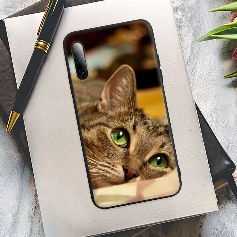 

Cute Animal Cat Black Matte Cell Phone Case For Redmi Note 6 8 9 Pro Max 9s 8t 7 5A 5 4 4x Cover