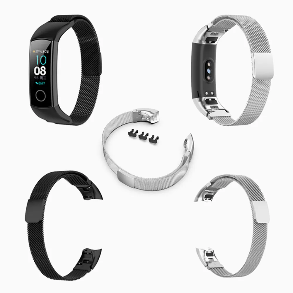 

Metal Wrist Strap For Hua wei Honor Band 5 / 4 NFC Strap Smart Wristband Milanese Stainless Steel Bracelet Band Watch Accessory