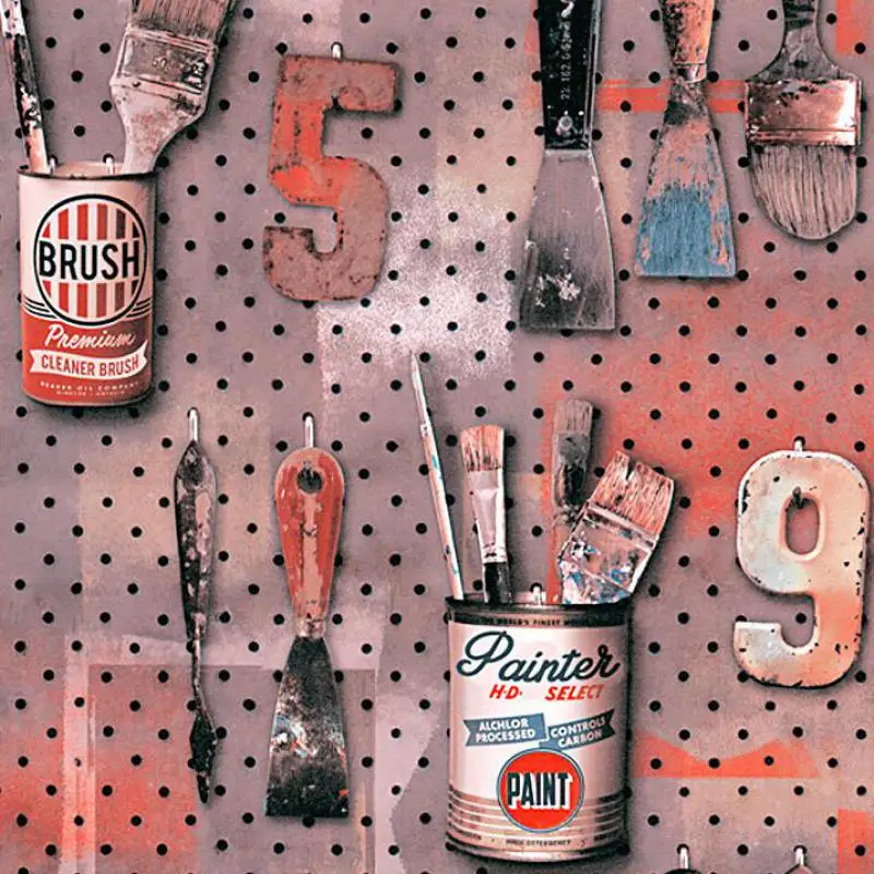 

Retro nostalgic personality industrial style letter wrought iron wallpaper bar cafe restaurant clothing store LOFT 5.3m2