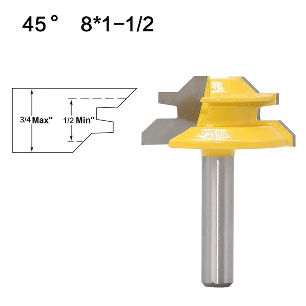 

1 pc Tenon 1 pcs Line 45 degrees 8mm shank diameter Router Bit 8*1-1/2