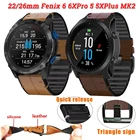 Ремешок из натуральной кожи для наручных часов Garmin Fenix 7X 7 6 6X Pro 5X 5 3HR 935 945 MK2