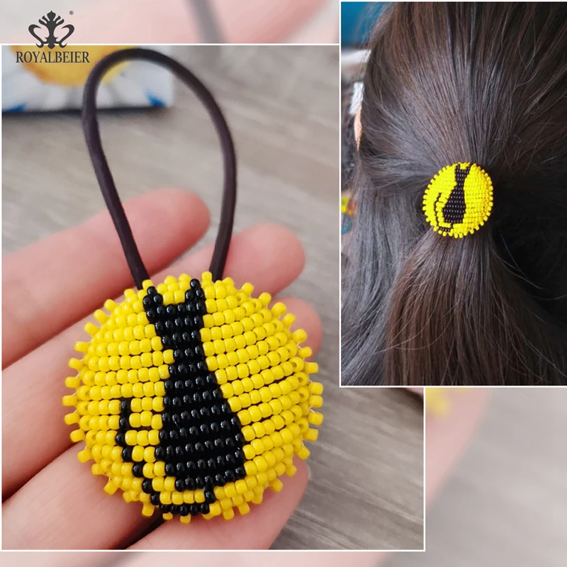 Женское кольцо для волос ROYALBEIER Детские эластичные ободки мандалы с бусинами