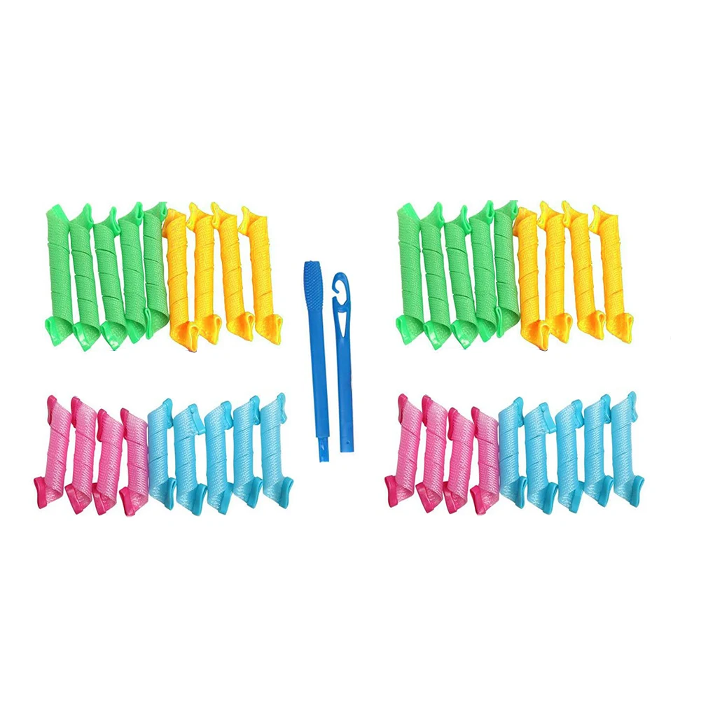 

36pcs Magic Spirel Hair Curler Soft Woven Mesh Hair Roller Curling Hair Tools Hair Curling Rods For Short Medium Long Hair