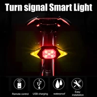waterproof usb rechargeable bike rear lamp smart remote control bicycle turning signal light wireless led warning taillight