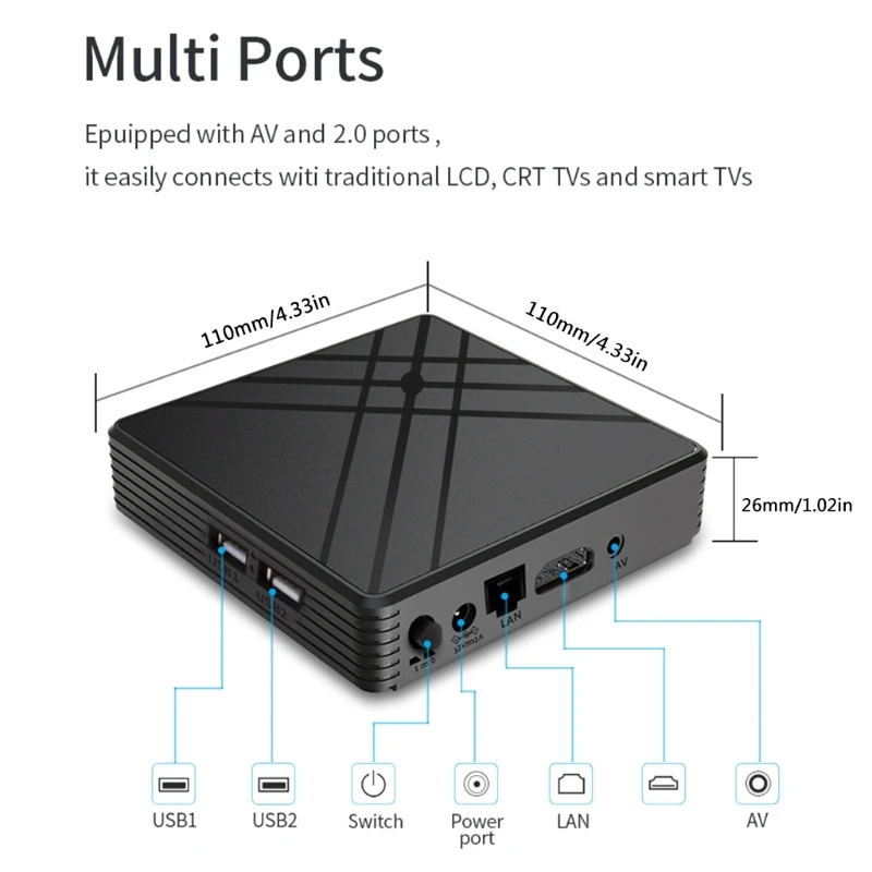 

For -Android 9.0 TV Box 4GB -RAM 32GB ROM Smart TV Set Top Box Amlogic S905 Mx+s QPro 4K Home Audio Video Equipment Drop Shippin