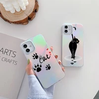 cute cat scratching phone case for iphone xiaomi redmi 7 8 9 11 12 10 s x xs xr mini pro max plus laser transparent