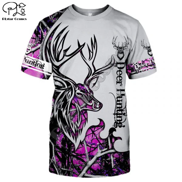 

PLstar Cosmos Animal Deer Bow Hunting Hunter T-Shirts Camo Tattoo Harajuku 3DPrint Summer Casual Tees Shorts Sleeve Men/Women A3