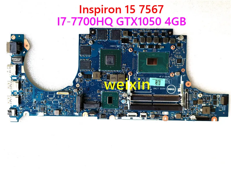100% рабочая LA D993P для DELL Inspiron 15 7567 материнская плата I7 7700HQ GTX1050 4 Гб BBV00/10 CN 0JG23N