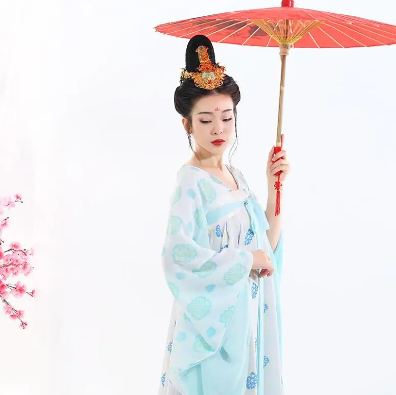 

Сексуальное Повседневное платье Hanfu, свежее древнее платье, длинное сказочное платье династии Тан, реалистичное платье для дворца