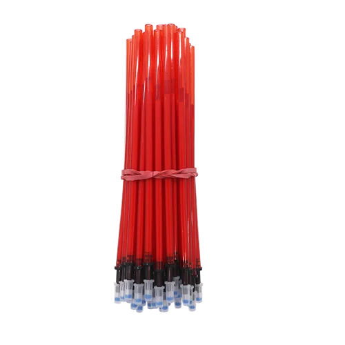 50PCS Red refill 50 шт./компл. офисная гелевая ручка со стирающимися чернилами заправляемая ручка стержень 0,5 мм стираемая моющаяся ручка синий/черные чернила школьные канцелярские принадлежности инструмент для письма - Цвет графита: 50PCS Red refill