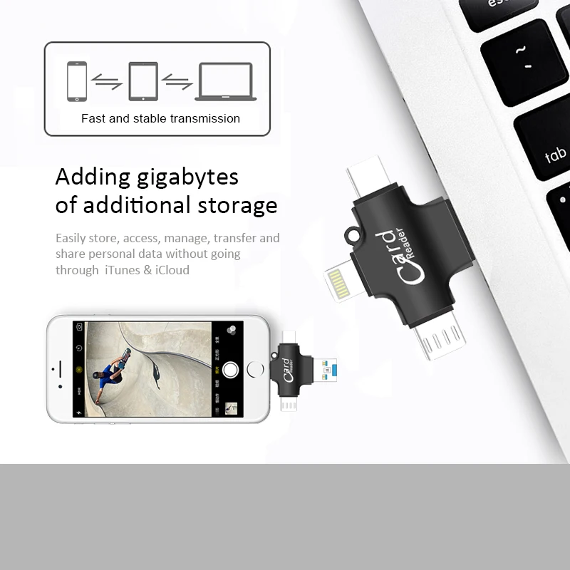 Micro OTG 64 ГБ 32 SD кардридер для Iphone/Android/Type C 3 в 1 16 флеш накопитель USB 2 0 бесплатная