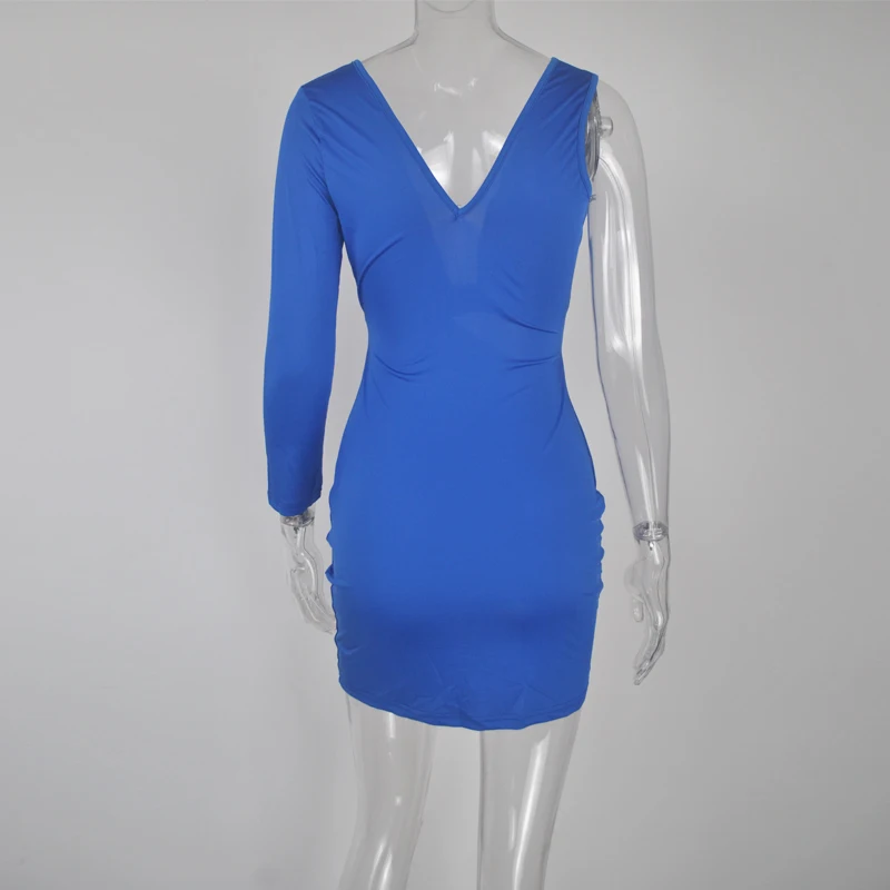 

Beyprern Womens Cut Out Ruched Mini Dress New Chic One Sleeve Solid Bodycon Sexy Dresses Party Night Club Dress Rave Outfits