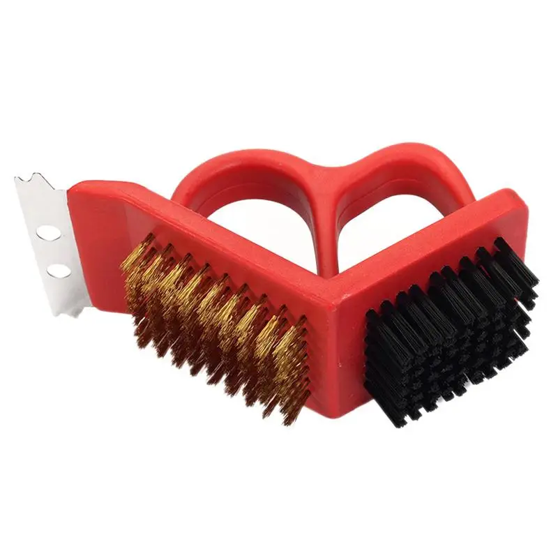 3 в 1 Бытовая многофункциональная щетка для чистки барбекю плита гриль из медной