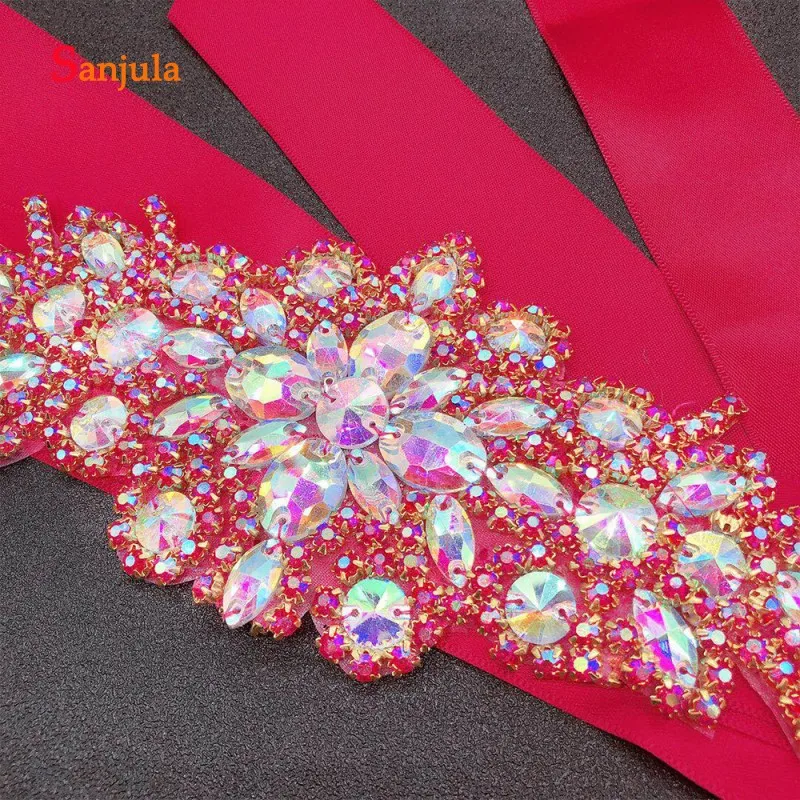 Черный/красный атласный пояс Свадебный ремешок для свадебного платья с