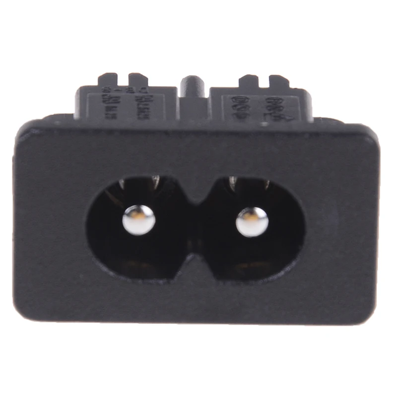 

5Pcs AC250V 2.5A IEC320 C8 Male 2 Pins Black Power Inlet Socket Panel Embedded