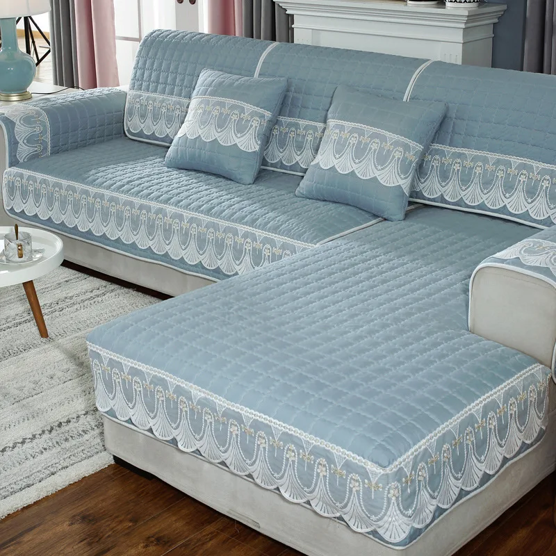 Плотные чехлы для диванов жаккардовые Цветочные полотенца Нескользящие