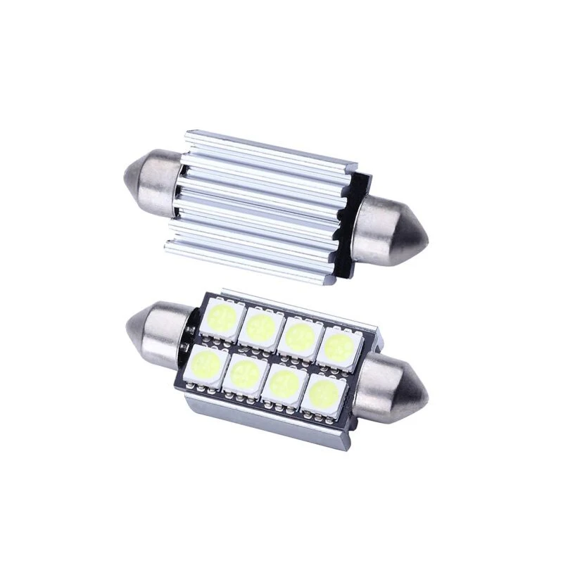6 шт. Высокое качество 41 мм 8 SMD 5050 Светодиодный чисто белый купол гирлянда CANBUS ОШИБОК интерьер Авто светильник 12 В