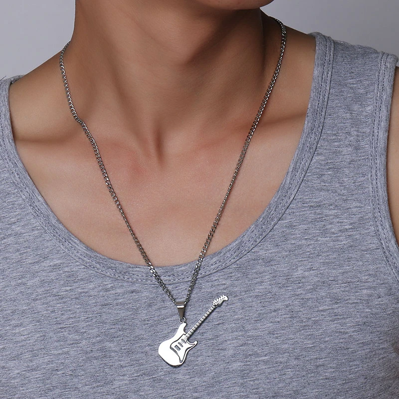 Vnox модные гитарные подвески для мужчин из нержавеющей стали музыкальные