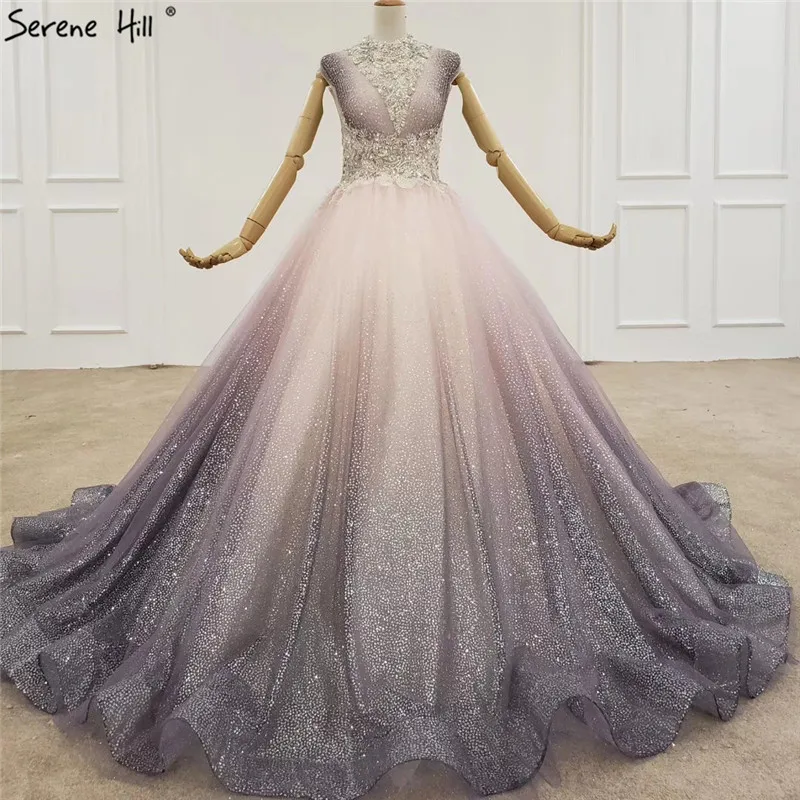 Роскошные фиолетовые Свадебные платья без рукавов с постепенной сменой цвета 2020