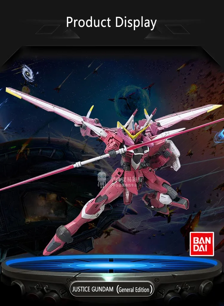 BANDAI MG 1/100 ZGMF-X19A INFINITE JUSTICE gunдамская металлическая раскраска бесконечная сборка модель подарки на день рождения Фигурки игрушки