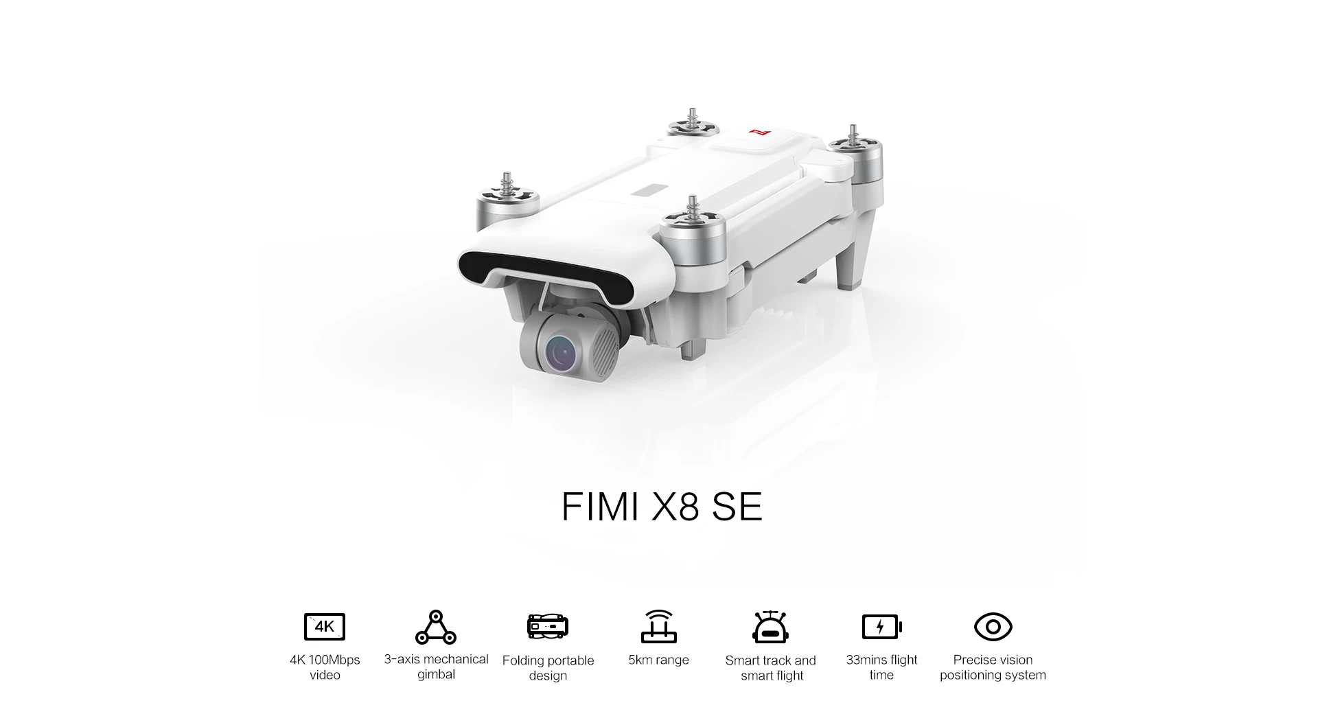 FIMI X8 SE Камера Дрон черный Quadcopter RTF x8 se игрушка с дистанционным управлением Дрон с камерой 5 км с видом от первого лица 3-осевому гидростабилизатору 4K Камера gps 33 минут времени полета дрона с дистанционным управлением