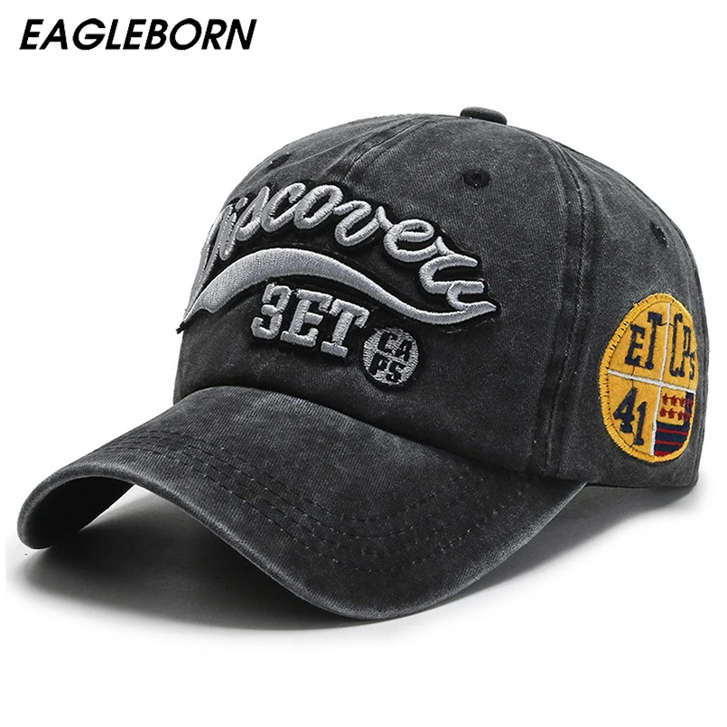 Кепка с вышивкой для мужчин и женщин модная бейсболка потертостями хлопок