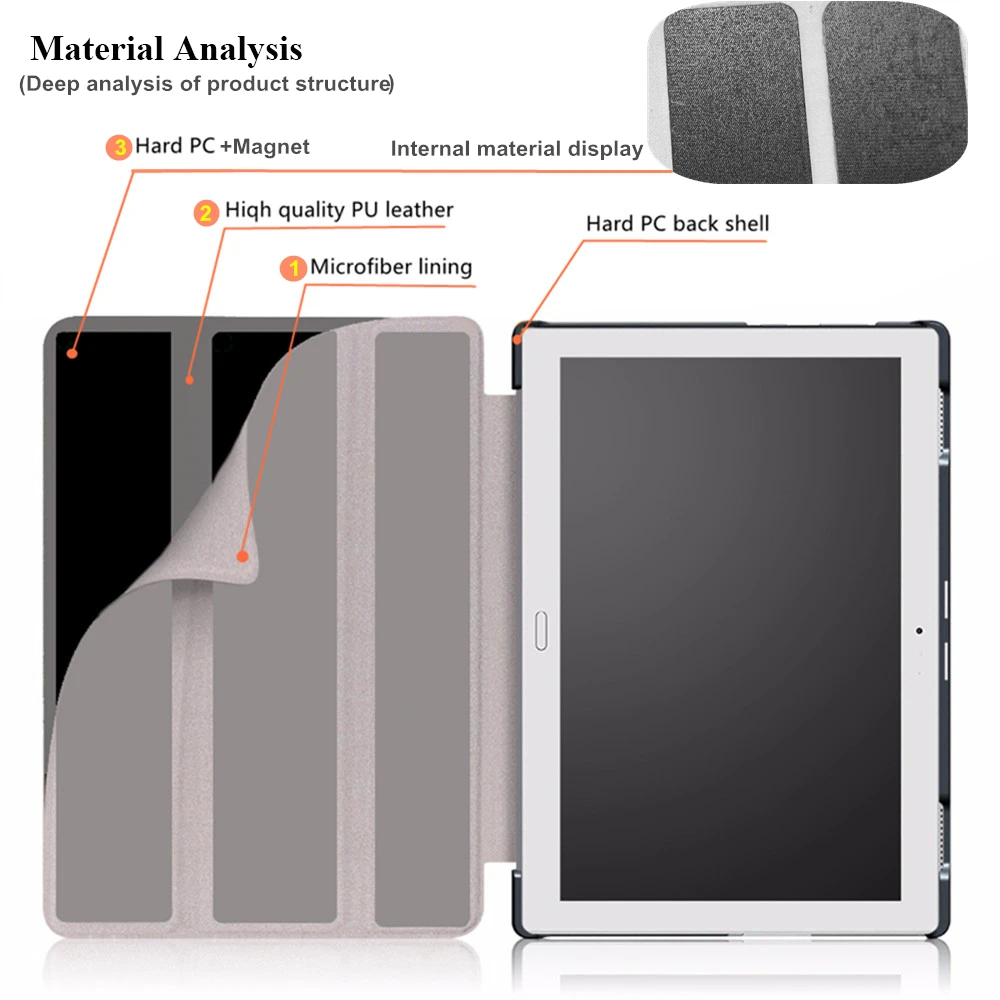 

PU Leather Case For Huawei MediaPad M5 lite 10 Tablet Case For Huawei Mediapad M5 lite 10 BAH2-W19/L09/W09 10.1" Cover +Films