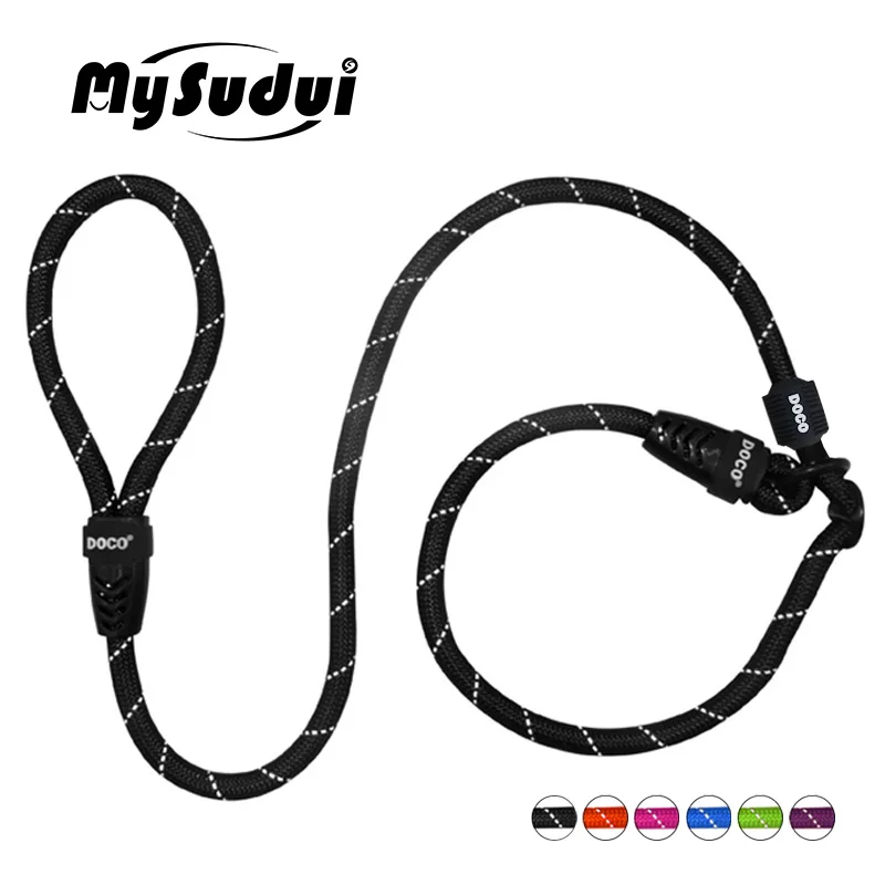MySudui Светоотражающий Поводок для собак, нейлоновый ремень для собак, поводок для бега светится в темноте, поводок для домашних животных, черный питбультерьер