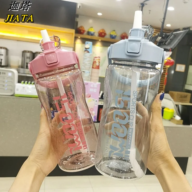 

Water Bottle Large Capacity Plastic Water Cup Portable Straw Water Bottle Sports Fitness Large Water Bottle Plastic Cup