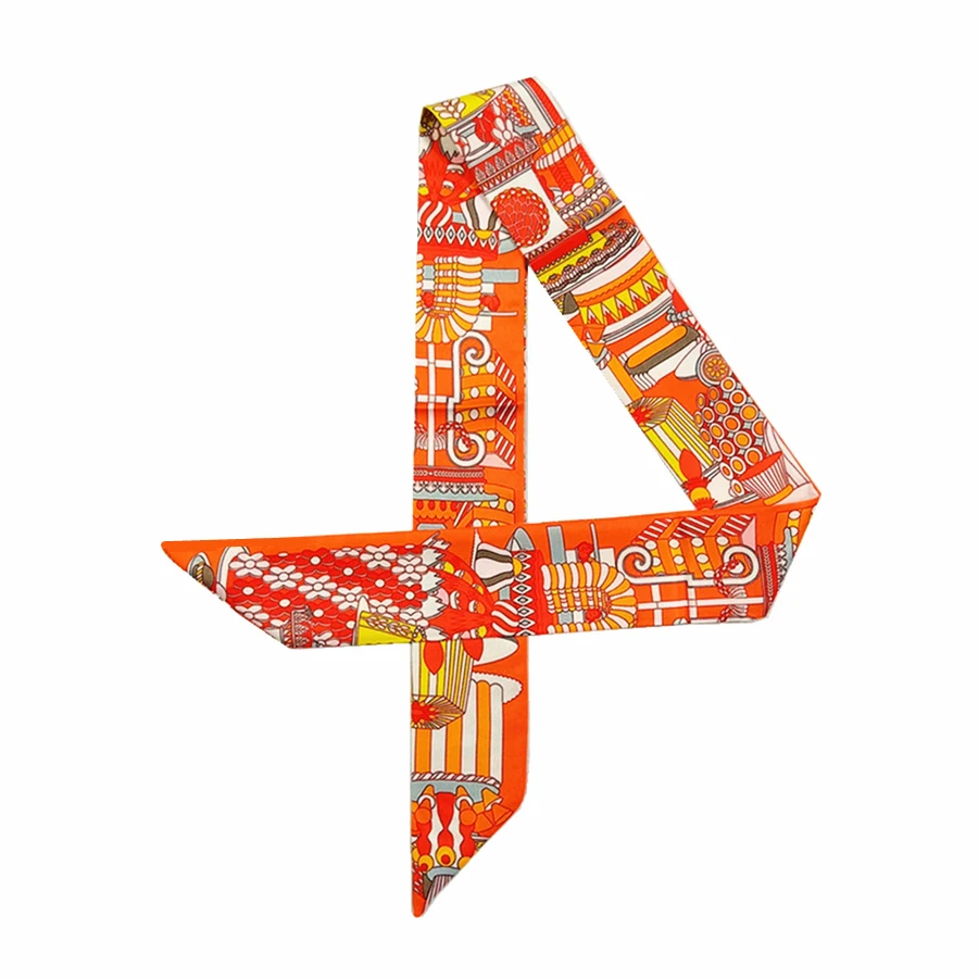 Сумка с принтом мороженого шарф для женщин обтягивающий на шею волос брендовые