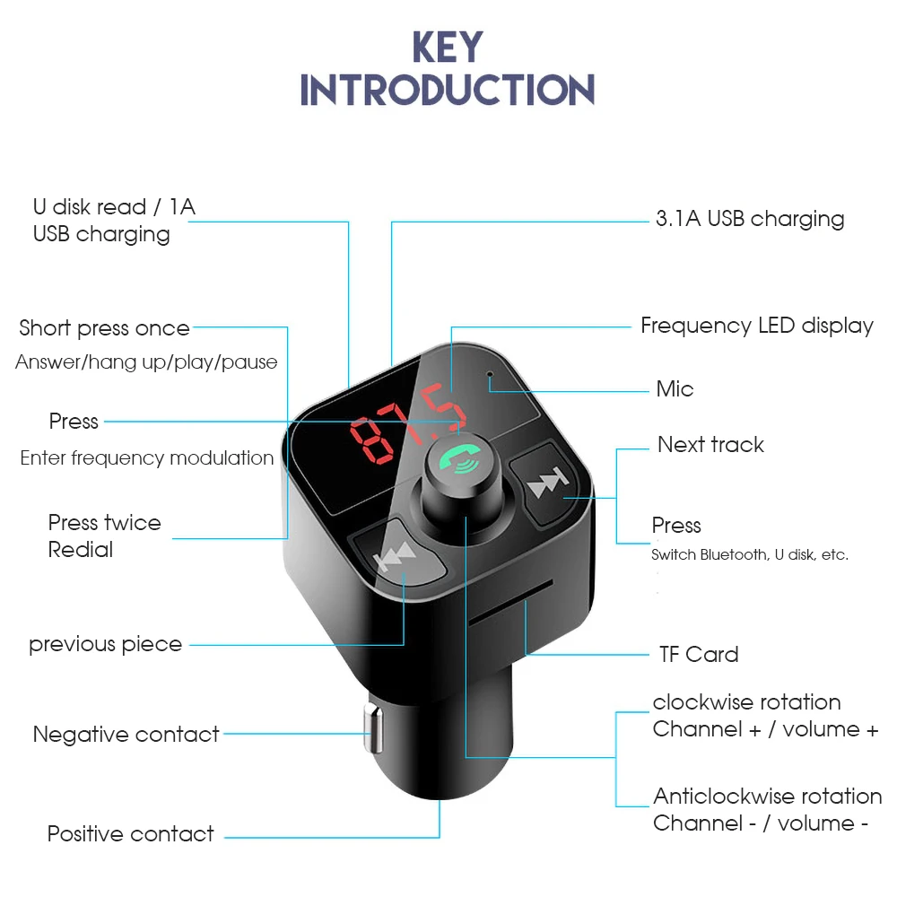 USB AUX fm-передатчик Aux модулятор Bluetooth Handsfree автомобильный комплект автомобильный аудио mp3-плеер адаптер 4.1A Быстрый двойной USB зарядное устройство для телефона