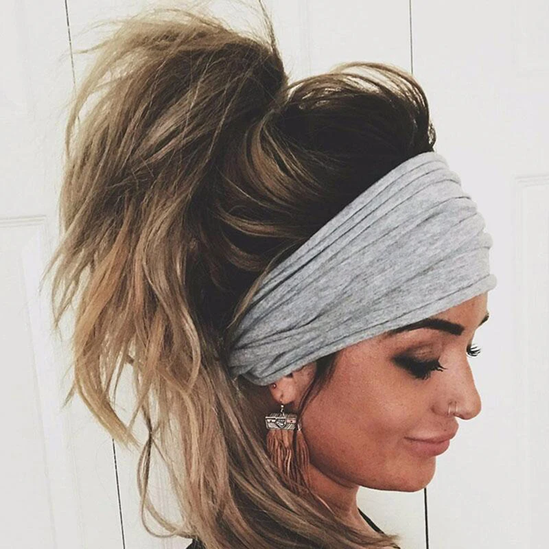 Женская повязка на голову сплошной цвет широкий крест тюрбан повязки для волос