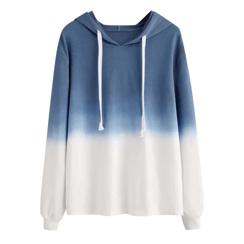 SAGACE женские градиентные толстовки с капюшоном на осень и зиму большого размера