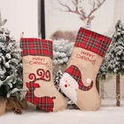 Мешочки с рождественскими чулками и Сантой, рождественские украшения для дома, подвесные мешочки для конфет орнамент с рождественской елкой, рождественские подарки, новый год 2022