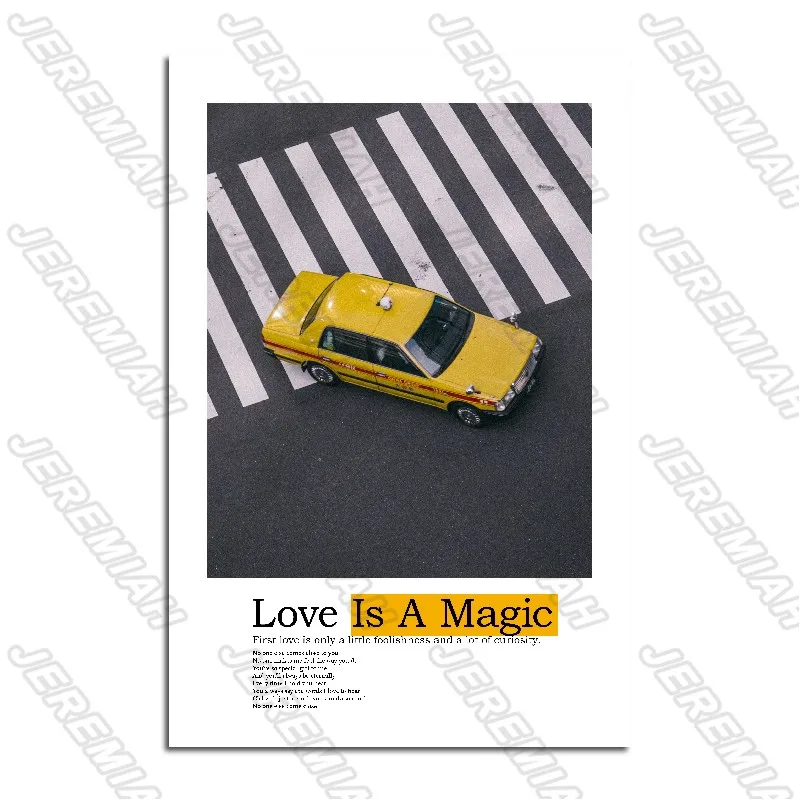 

Zebra Crossing Yellow Car Road Poster Nordic Style Wall Art Canvas Print Painting Modern Living Room Decoration